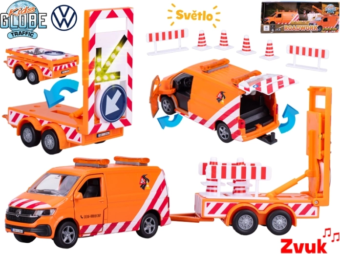 Kids Globe Traffic VW Transporter – kovový model se světly a zvuky