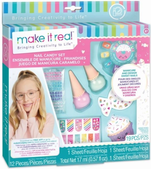 Barevný set na nehty se samolepkami Candy