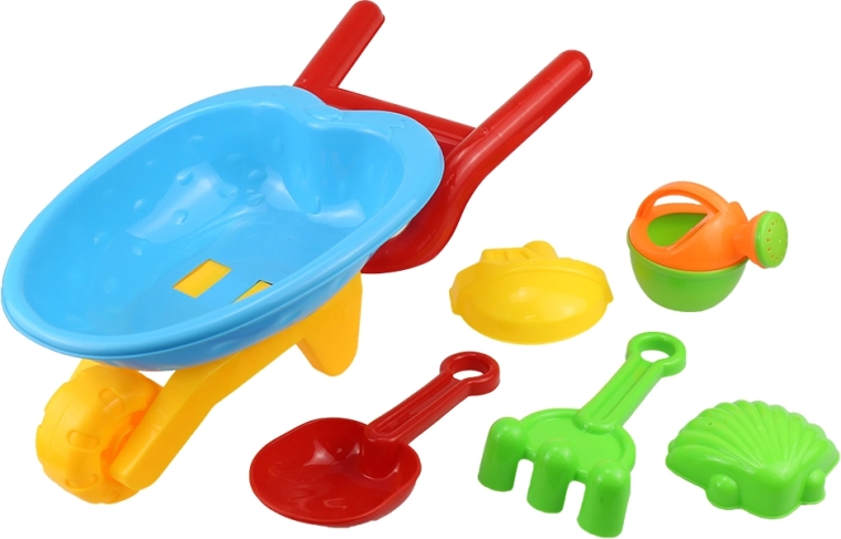 Sada báboviček v mini kolečku na písek - 5 ks