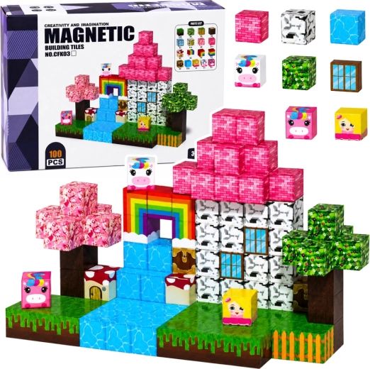 Magnetické kostky – magická říše 3D (100 dílků)