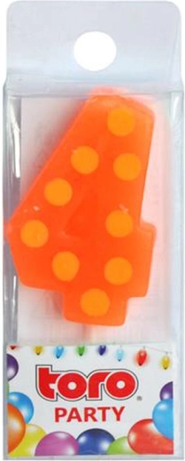 Dortová svíčka číslo 4 TORO