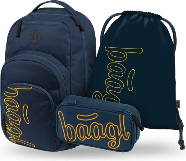 Baagl set 3 Coolmate Lux: školní batoh, penál a sáček