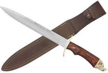 Muela Alcaraz lovecký nůž s parohovou rukojetí a koženým pouzdrem, 26 cm