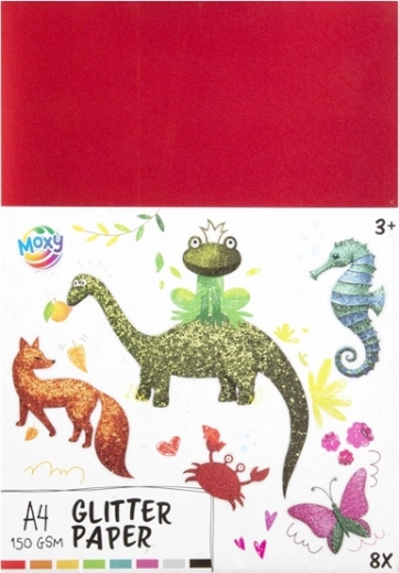 Brokatový barevný papír A4, 8 archů