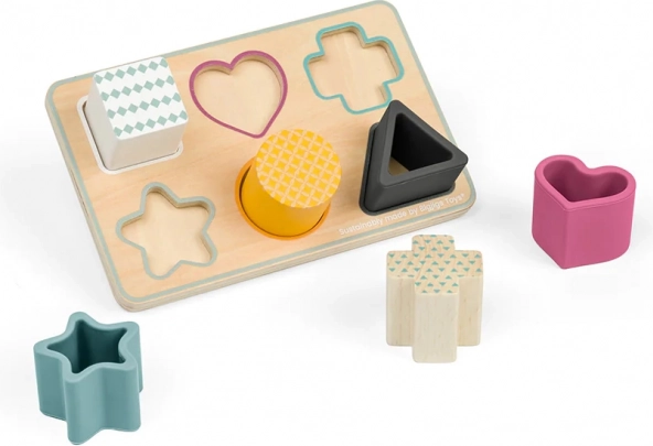 Bigjigs toys vkládací puzzle tvary z fsc dřeva