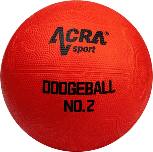 Acra gumový míč na vybíjenou rubber dodgeball červený, velikost 2