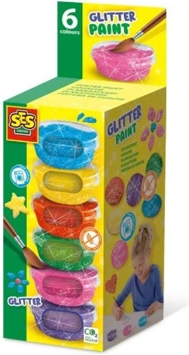 SES Creative plakátové třpytivé barvy 6 × 45 ml