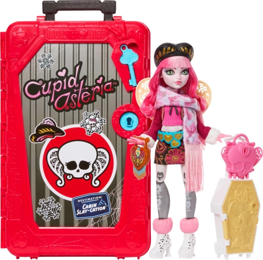 Monster High panenka Cupid Asteria – upíří prázdniny, 28 cm, kufřík a překvapení