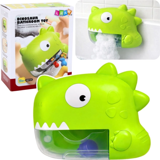 dětská koupací hračka dinosaurus – výrobník pěny, zelený