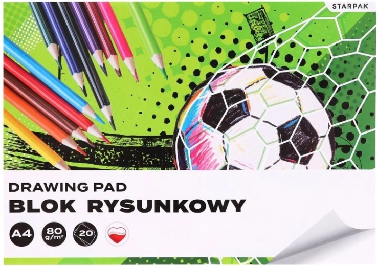 Kreslicí blok fotbal A4, 20 listů