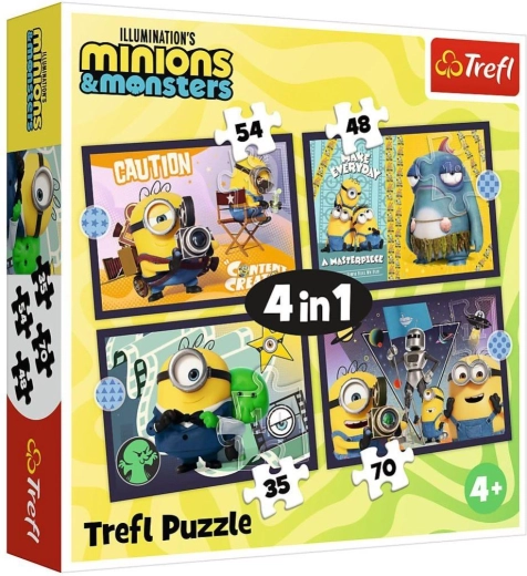 Puzzle 4 v 1 Nová dobrodružství Mimoňů