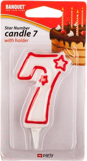 Narozeninová svíčka číslo 7 MY PARTY 7 × 4,5 cm