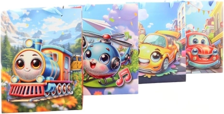 Dárková taška s motivem veselých dopravních prostředků