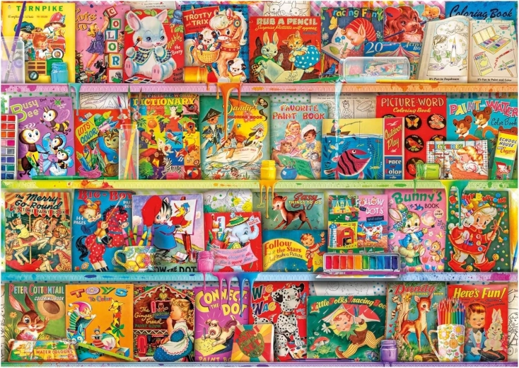 Educa puzzle Kýčovitý zábavný knižní kout 1500 dílků