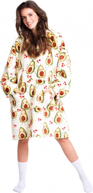 Cozy Noxxiez hřejivá televizní mikinová deka s kapucí Avokádo