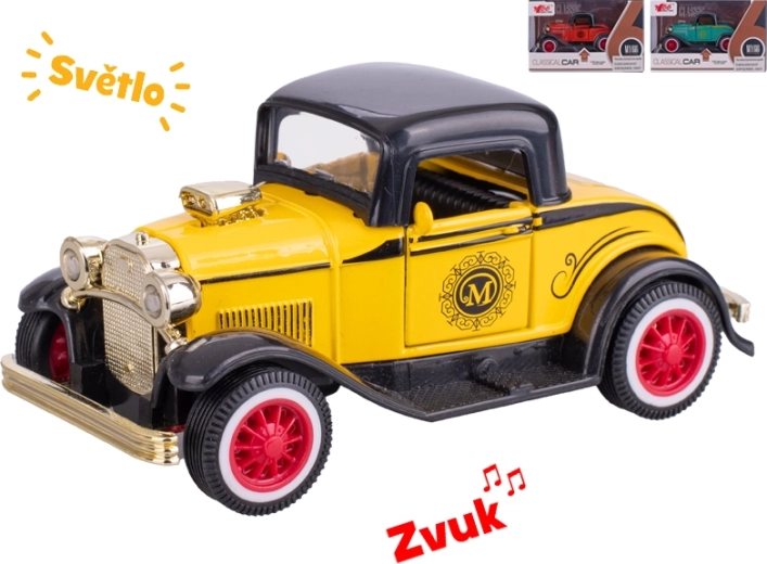 Kovový model auta oldtimer 1:36 se světly a zvuky