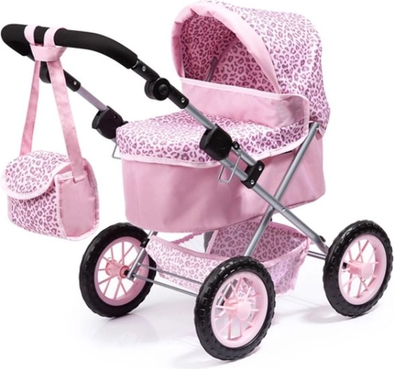 Bayer kočárek pro panenky Trendy růžový s leopardím vzorem