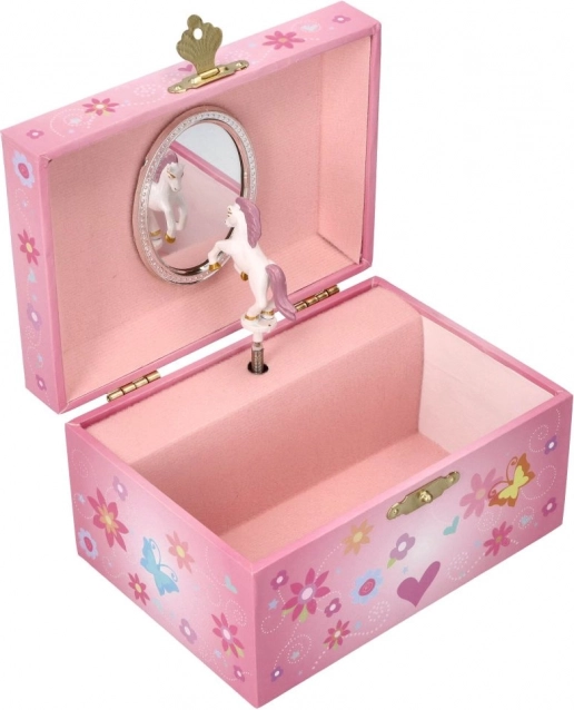 Hrací šperkovnice Květinový jednorožec – melodie Labutí jezero od GOKI