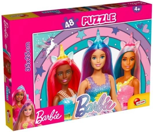 Puzzle BARBIE 48 dílků – kouzelný jednorožec, oboustranné
