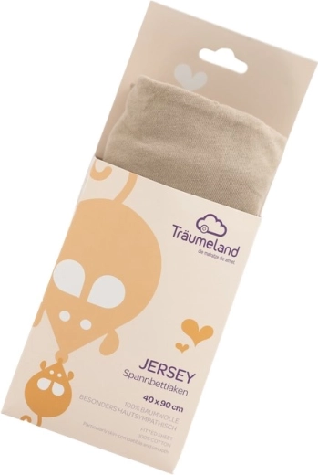 Träumeland jersey napínací prostěradlo 40 × 90 cm taupe