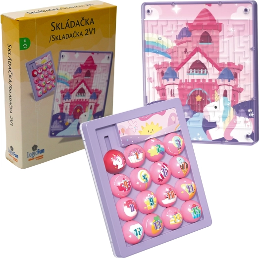 Hlavolam Huarong Road 4 růžový