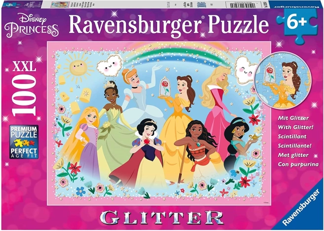 RAVENSBURGER třpytivé puzzle DISNEY princezny xxl 100 dílků