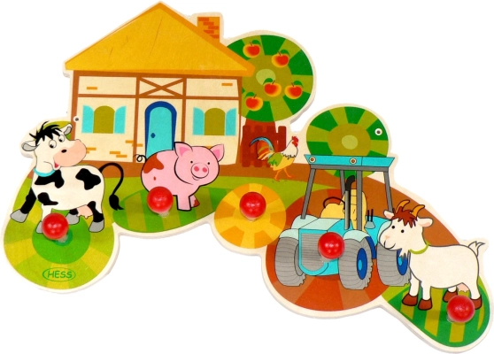 Hess věšák Život na farmě z dřeva, 5 háčků