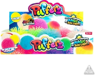 Míček měnící barvu 12 cm, střapatý gumový