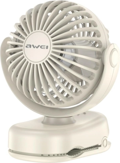 Awei F45 mini stolní ventilátor s klipem, bílý