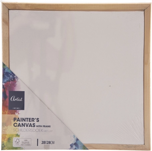 Malířské plátno na dřevěném rámu 28 × 28 cm