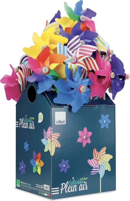 Vilac větrník na dřevěné tyčce – různé barvy