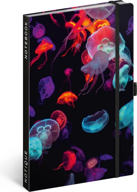 NOTIQUE linkovaný zápisník 13 × 21 cm s gumičkou a poutkem