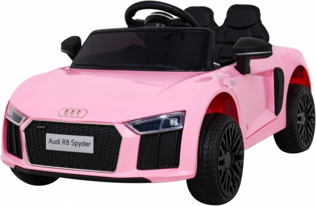 Dětské elektrické auto AUDI R8 Spyder růžové s dálkovým ovládáním, EVA koly a MP3