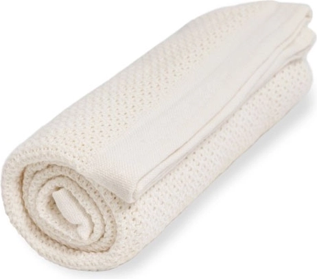 Vinter & Bloom deka z organické bavlny soft grid pearl white