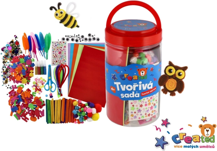 Teddies velká kreativní sada v plastové dóze