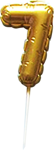 Dortová svíčka číslice 7 zlatá zapichovací 6 cm