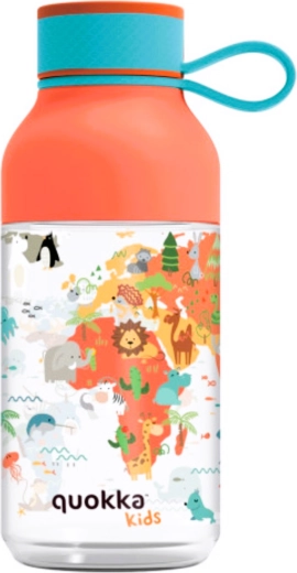 Tritanová dětská láhev Quokka Kids Ice Maps s poutkem 430 ml