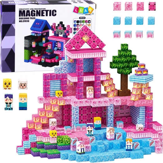 Magnetické pixelové kostky – růžová sada 100 dílků