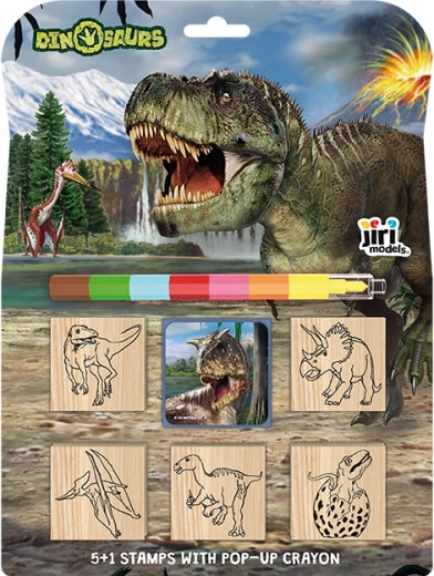 Razítka 5+1 s voskovkou Dinosauři