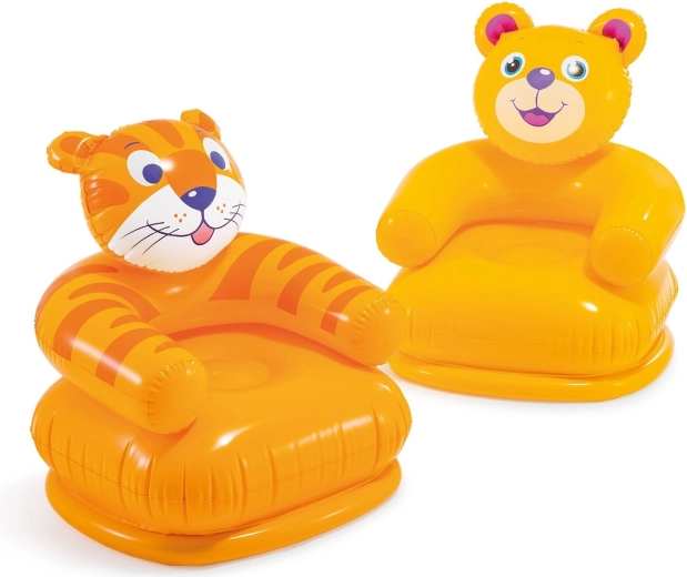 Nafukovací dětské křesílko Veselá zvířátka 65 × 64 cm INtex