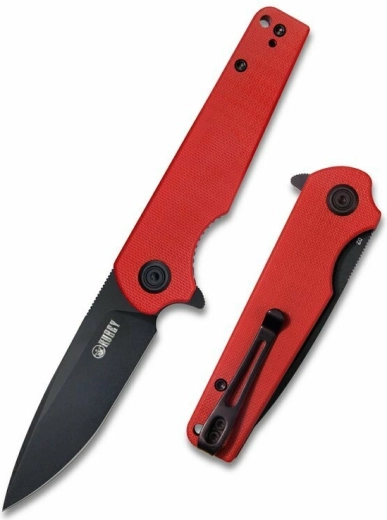 Kubey Wolverine KU233E kapesní nůž 7,4 cm, dark stonewash, červené G10