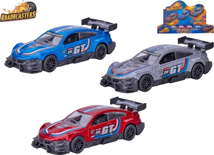 Kovový sportovní model auta Roadblasters se zpětným chodem 11,5 cm
