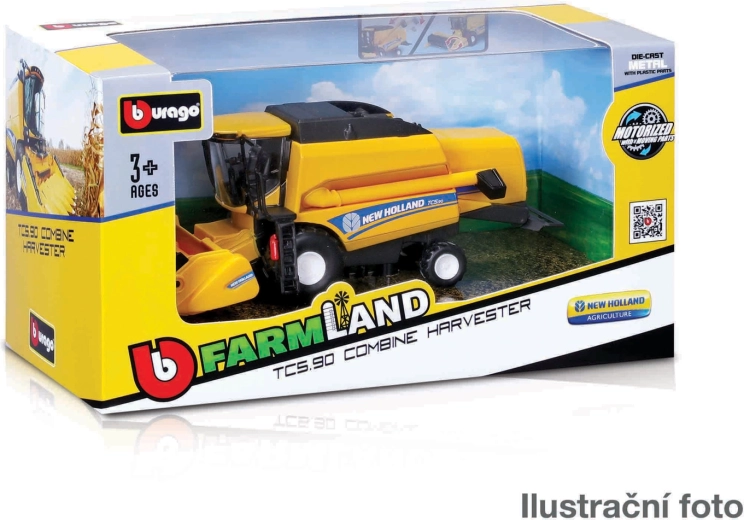 Bburago Farmland kombajn New Holland TC5.90 18 cm – kovový model s příslušenstvím