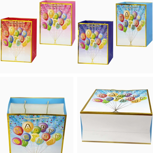 Papírová dárková taška Happy Birthday 23 × 18 × 10 cm, mix motivů