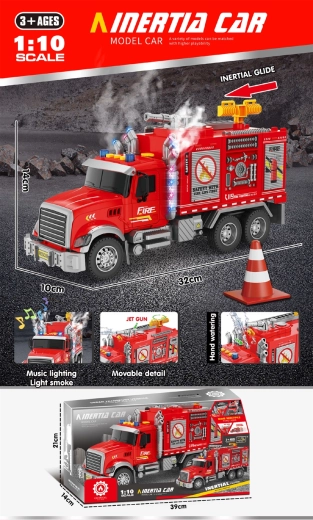 Interaktivní hasičský vůz se světlem, zvukem a kouřem