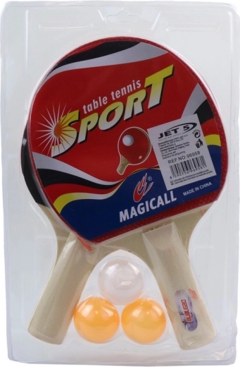 Sada na stolní tenis s 2 pálkami a 3 míčky