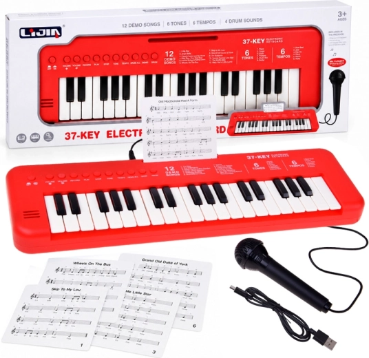 Dětský elektronický keyboard s 37 klávesami a mikrofonem