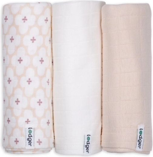 Lodger bavlněné mušelínové pleny Swaddler solid matcha powder, 70 x 70 cm (3 ks)