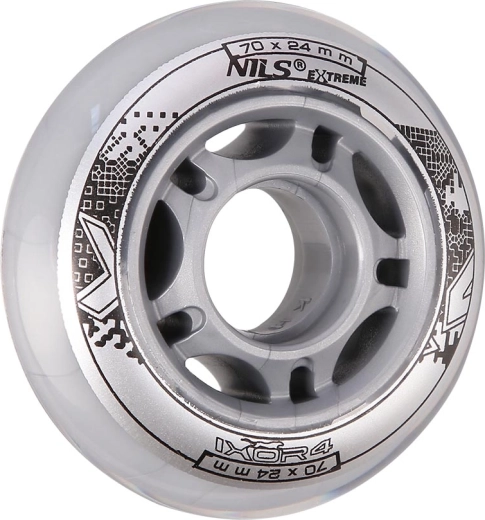 Kolečka na in-line brusle NILS EXTREME PU 70 mm čiré (4 ks)
