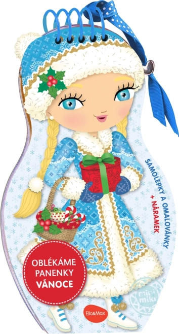 Oblékáme panenky Vánoce – omalovánky se samolepkami a náramkem